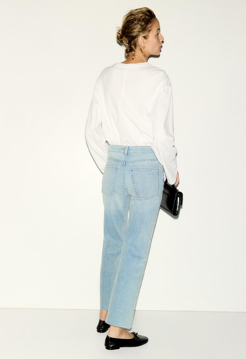 H&M - Flared regular waist ankle jeans - light denim blue