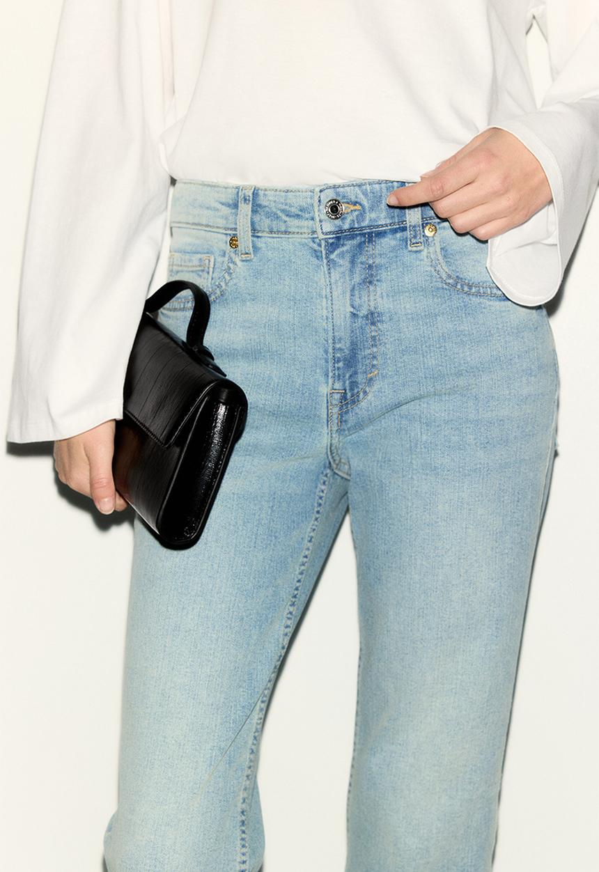 H&M - Flared regular waist ankle jeans - light denim blue