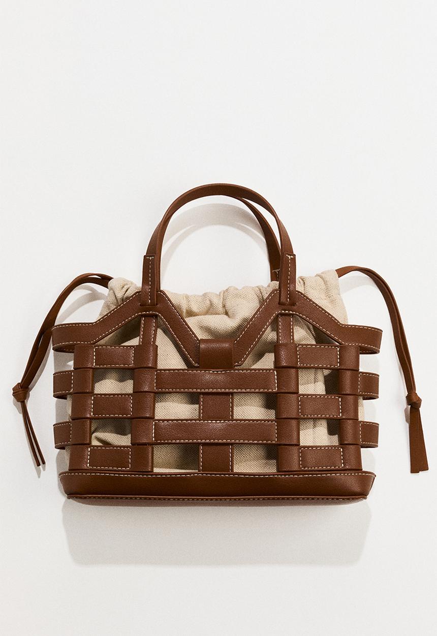 H&M - Drawstring-detail tote bag - light brown/beige
