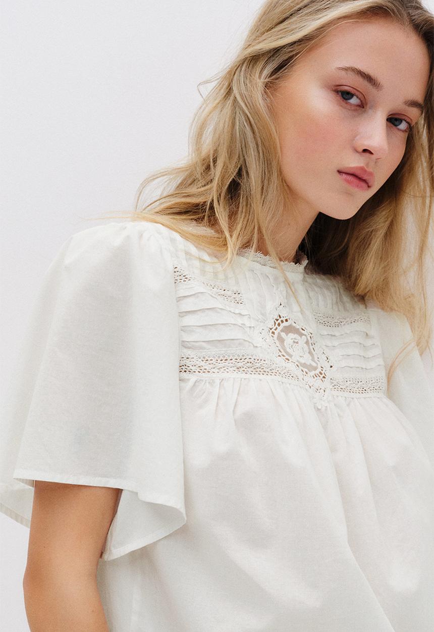 H&M - Broderie-anglaise cotton blouse - white