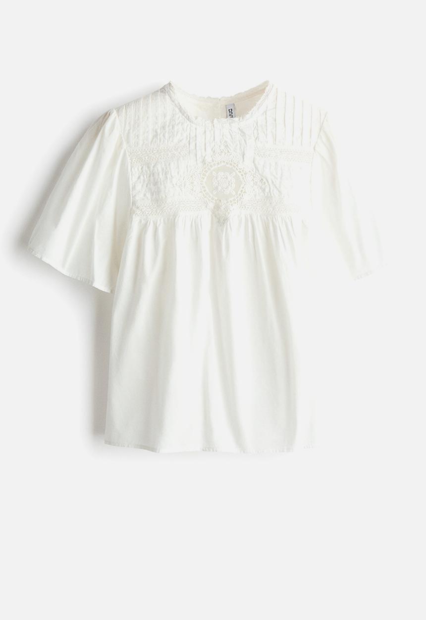 H&M - Broderie-anglaise cotton blouse - white