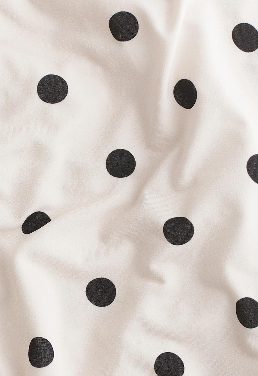 H&M - Loose-fit strappy top - white/polka dot