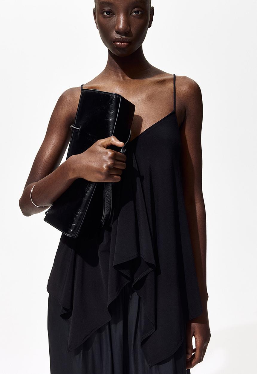 H&M - Loose-fit strappy top - black