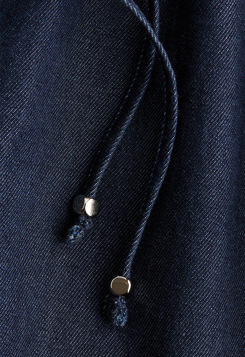 H&M - Denim drawstring shorts - dark denim blue