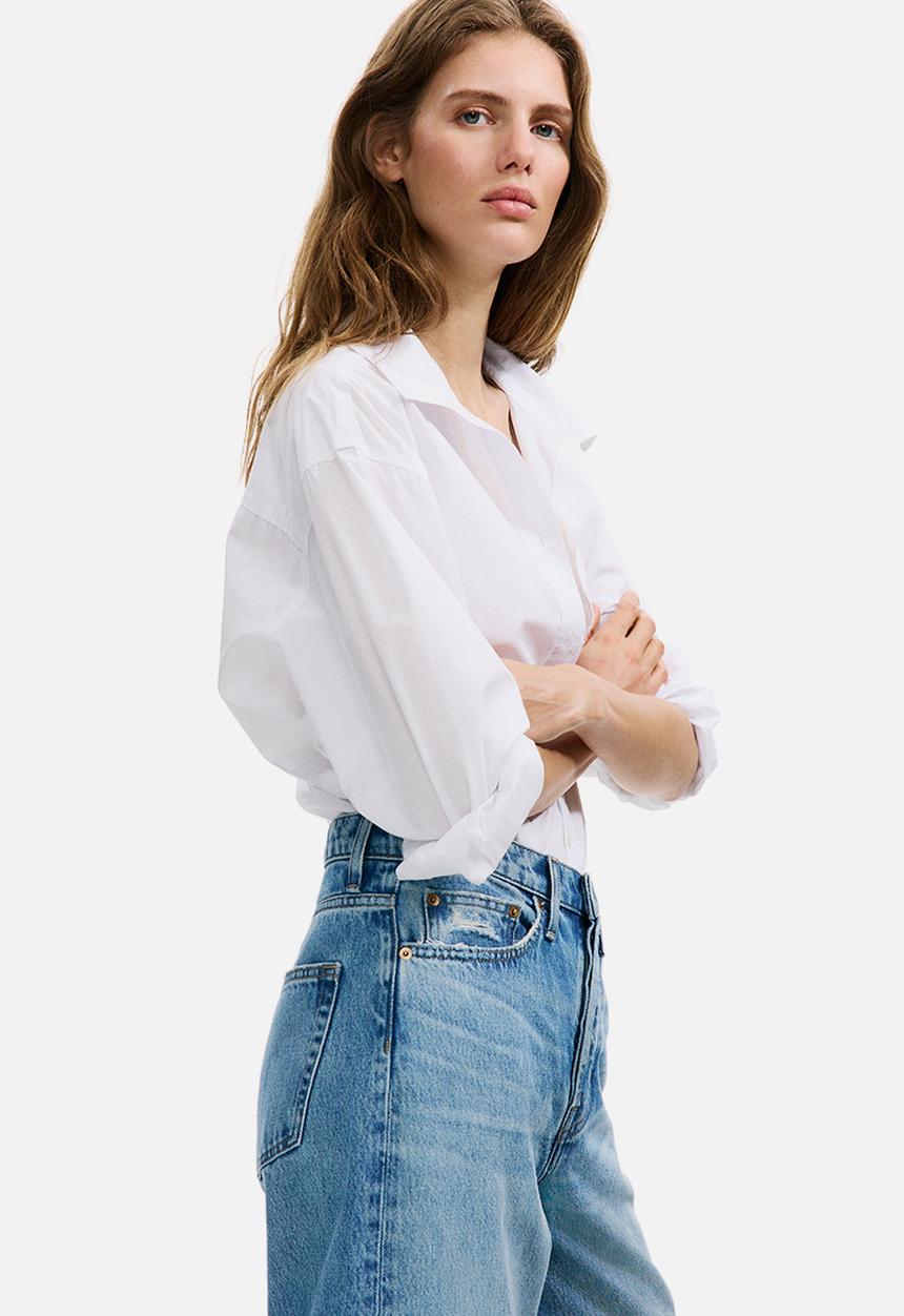 H&M - Barrel high waist ankle jeans - light denim blue
