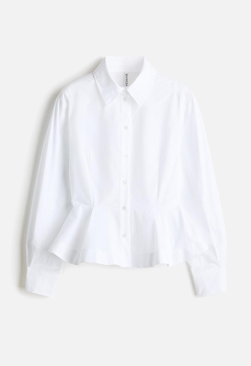 H&M - Poplin peplum shirt - white