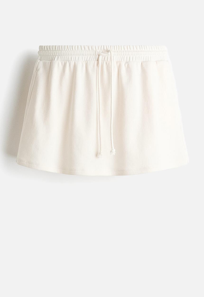 H&M - Pleat-detail sweatshirt skort - cream