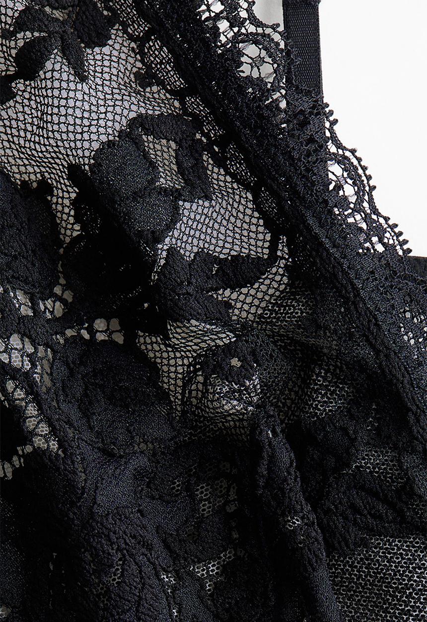 H&M - Lace strappy top - black