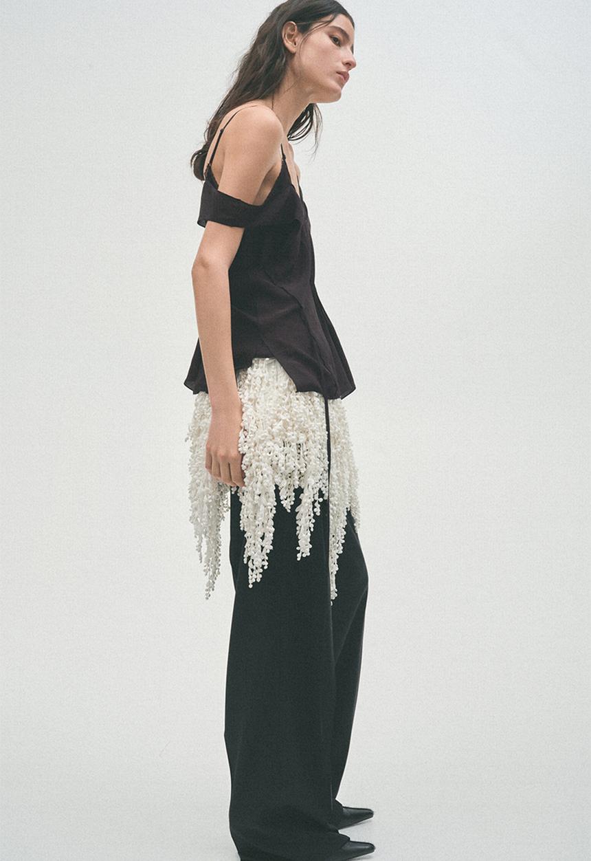 H&M - H&M Studio:  Layered cold shoulder top - black