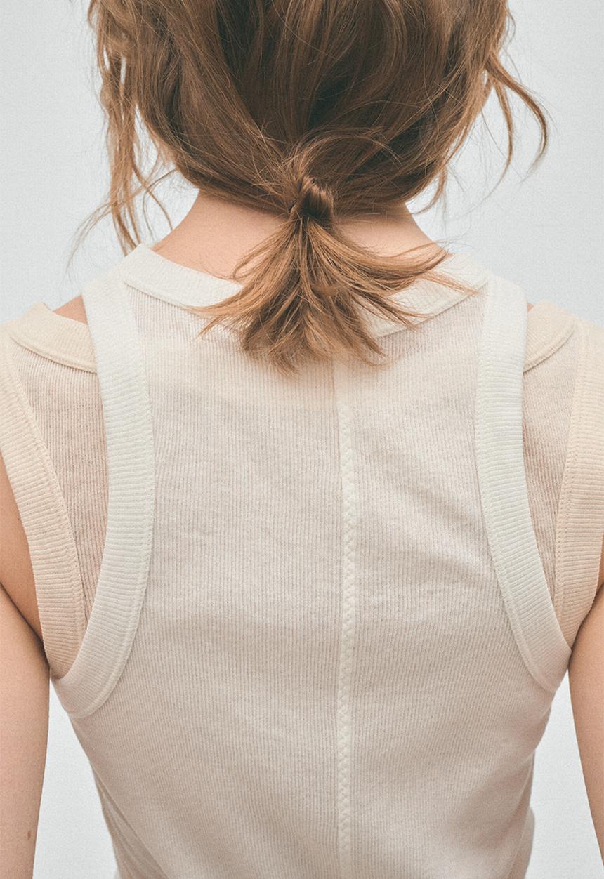 H&M - H&M Studio:  Layered vest top - ivory/light beige