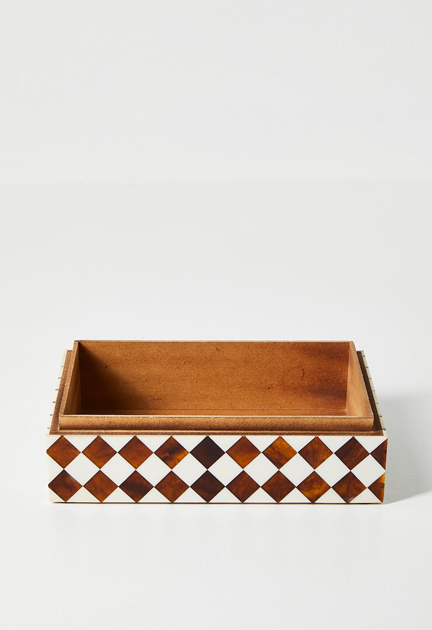 Sixth Floor - Diamond nlay Trinket Box - Natural