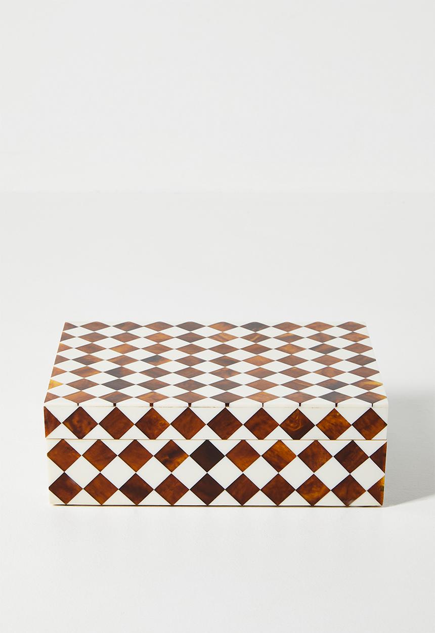 Sixth Floor - Diamond nlay Trinket Box - Natural