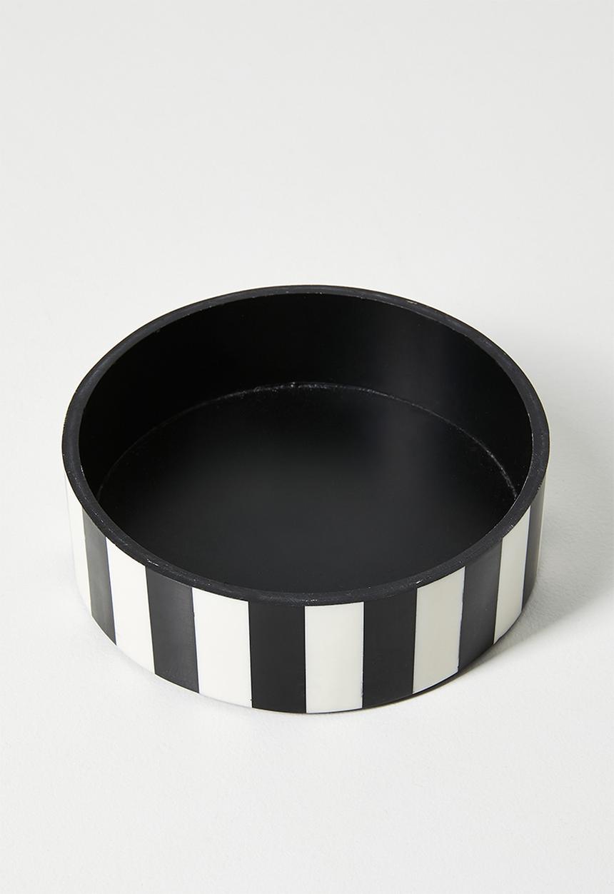 Sixth Floor - Inlay Round Trinket Box - Black & White