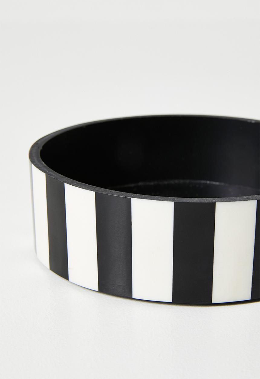 Sixth Floor - Inlay Round Trinket Box - Black & White
