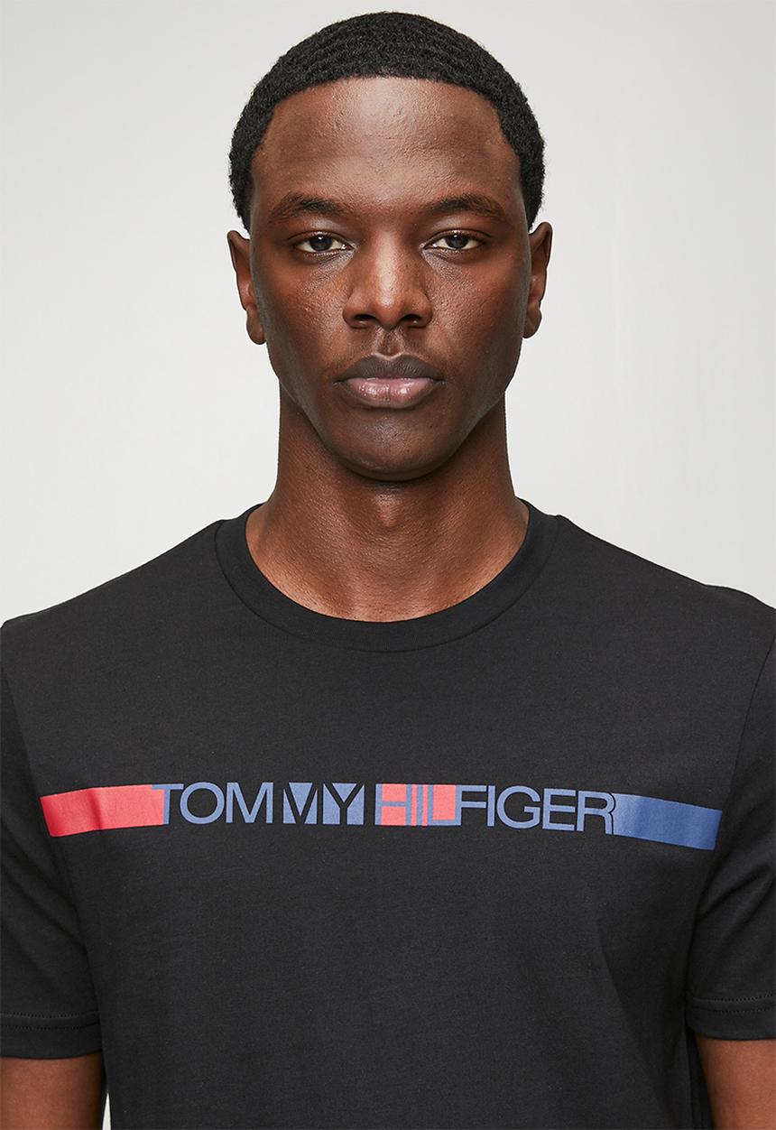 Tommy Hilfiger - Brand love  stripe tee - black