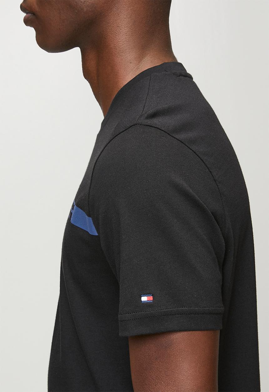 Tommy Hilfiger - Brand love  stripe tee - black