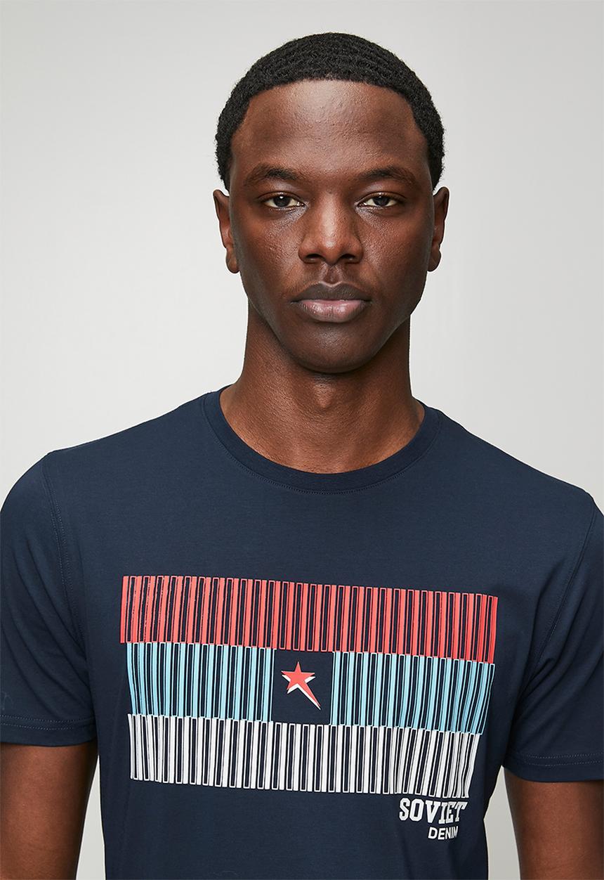 SOVIET - Crew Neck Fashion T-Shirt-Navy