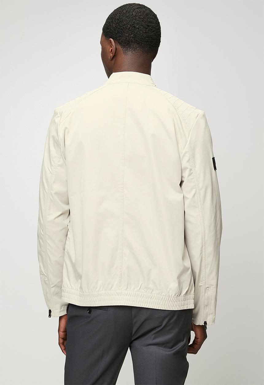 POLO - Mens pjc long sleeve quilted biker jacket - natural 