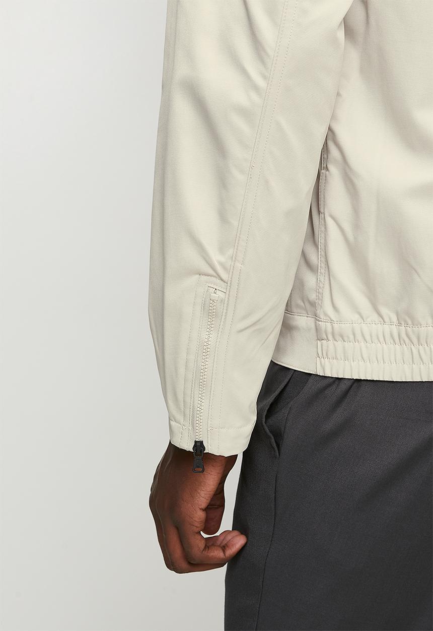 POLO - Mens pjc long sleeve quilted biker jacket - natural 