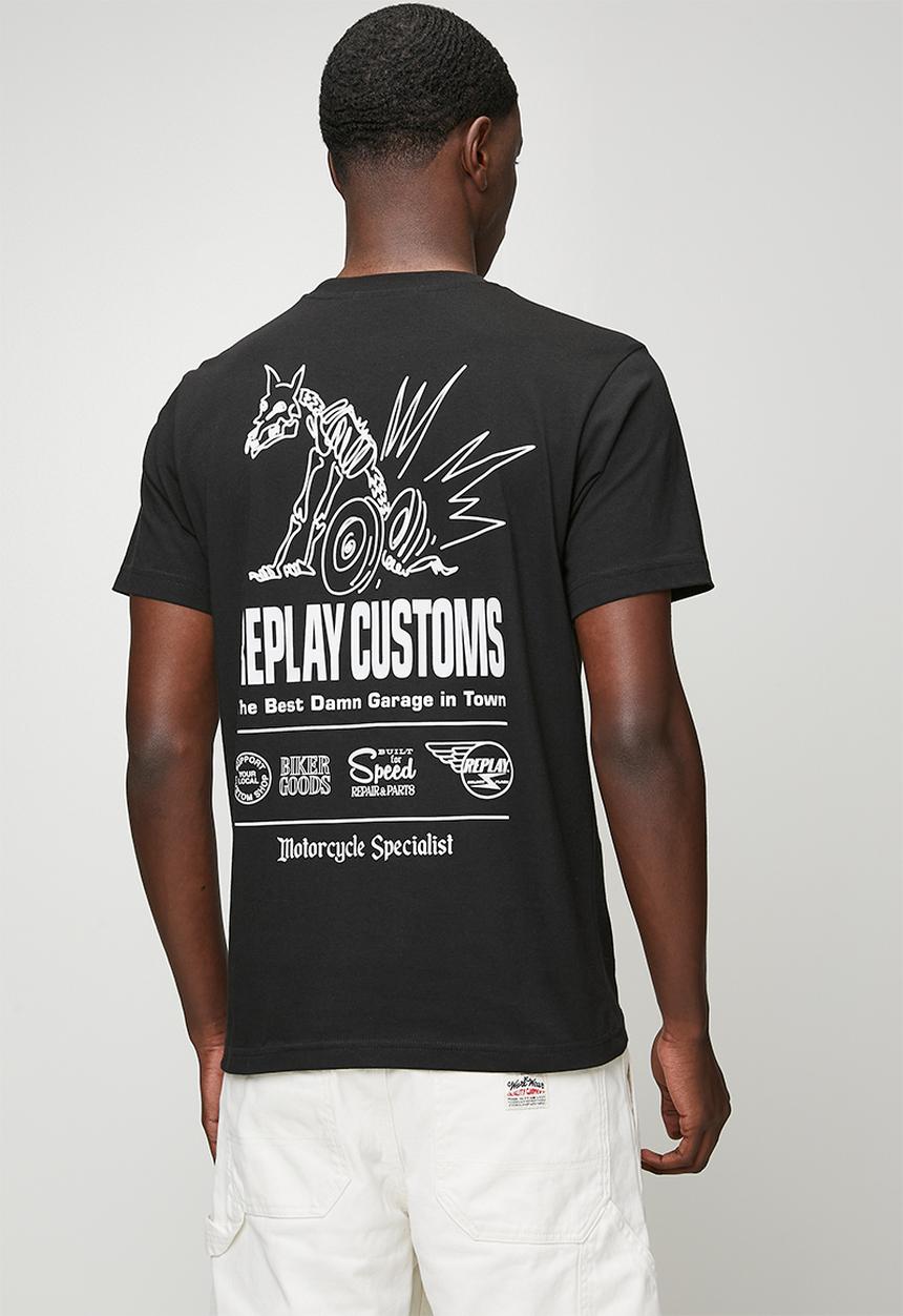 Replay - Miami Print T-Shirt - Black