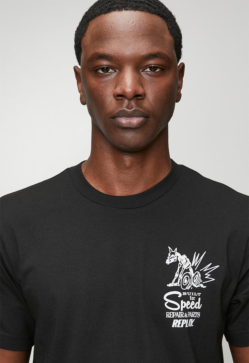 Replay - Miami Print T-Shirt - Black