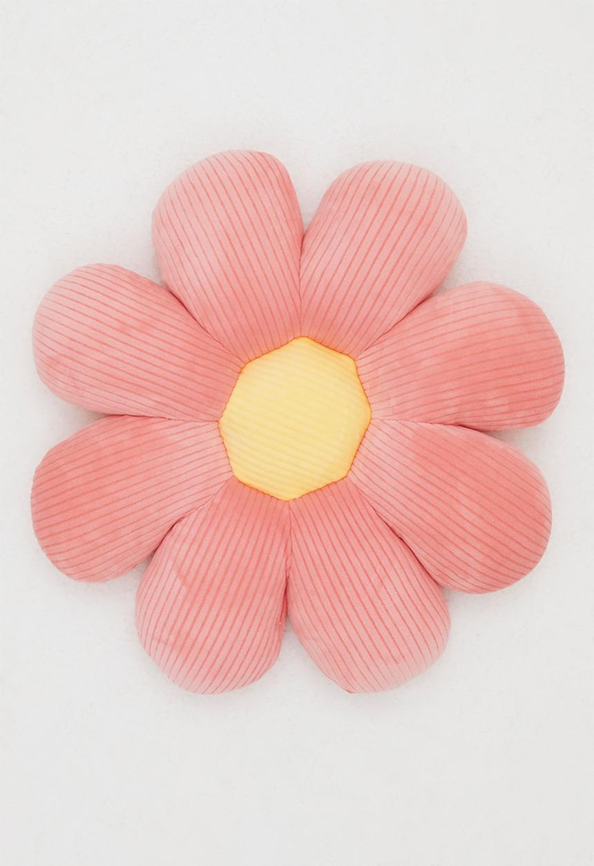Pop Candy - Supersoft mochi minky daisy cushion - pink/yellow