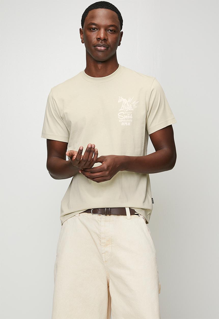 Replay - Miami Print T-Shirt - Bone