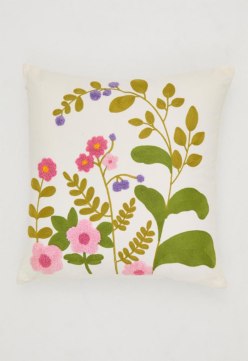 Pop Candy - Tufted floral garden cushion - white/multi