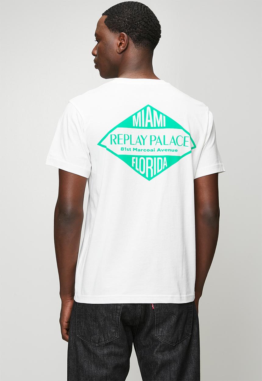 Replay - Miami Print T-Shirt - White