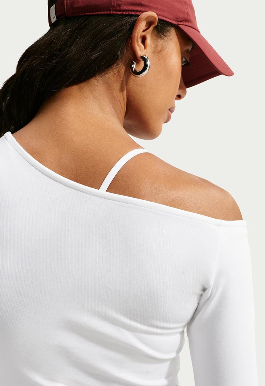 Nike - W Nk Long-Sleeve Fitted Top - White