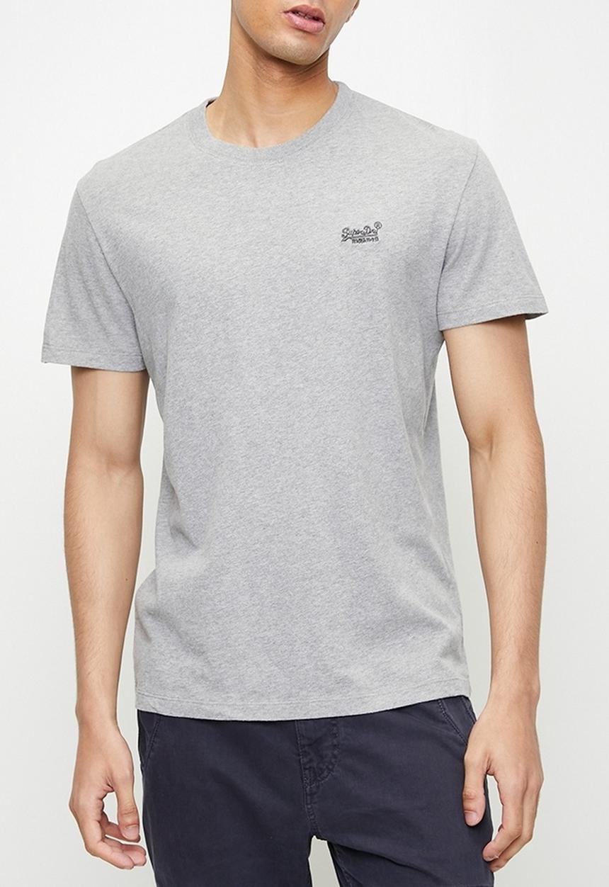 Superdry. - Essential logo emb tee - grey 