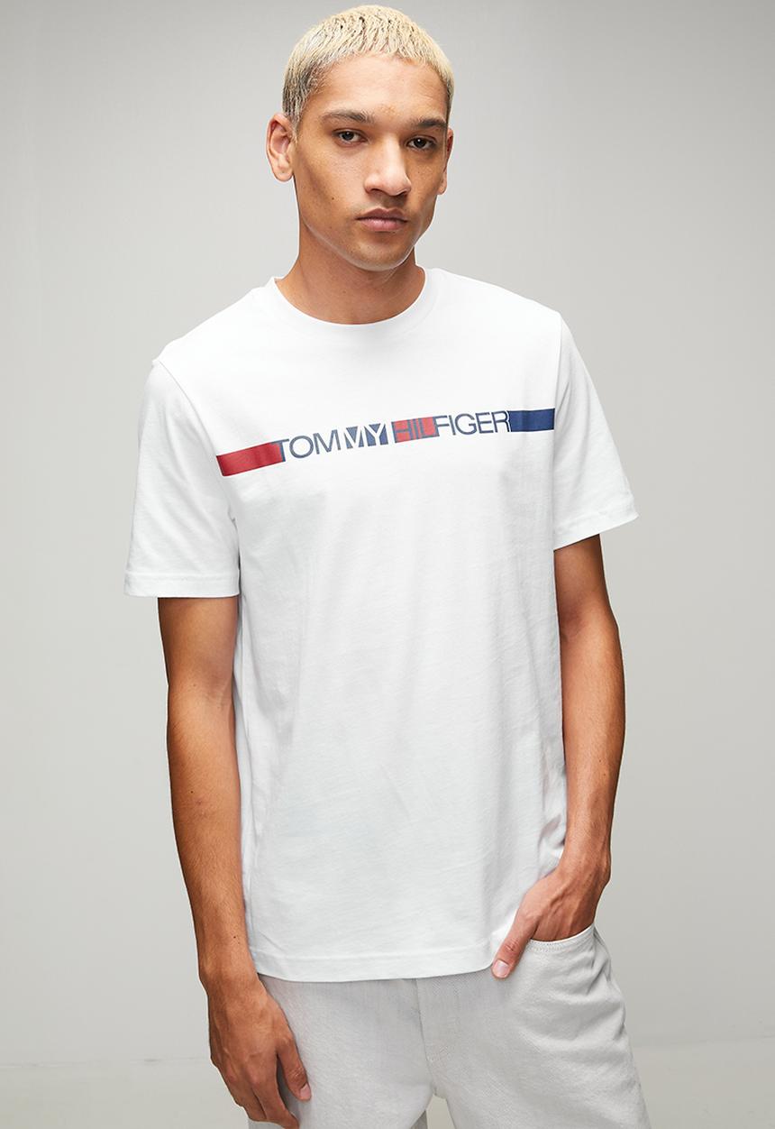 Tommy Hilfiger - BRAND LOVE  STRIPE TEE - White