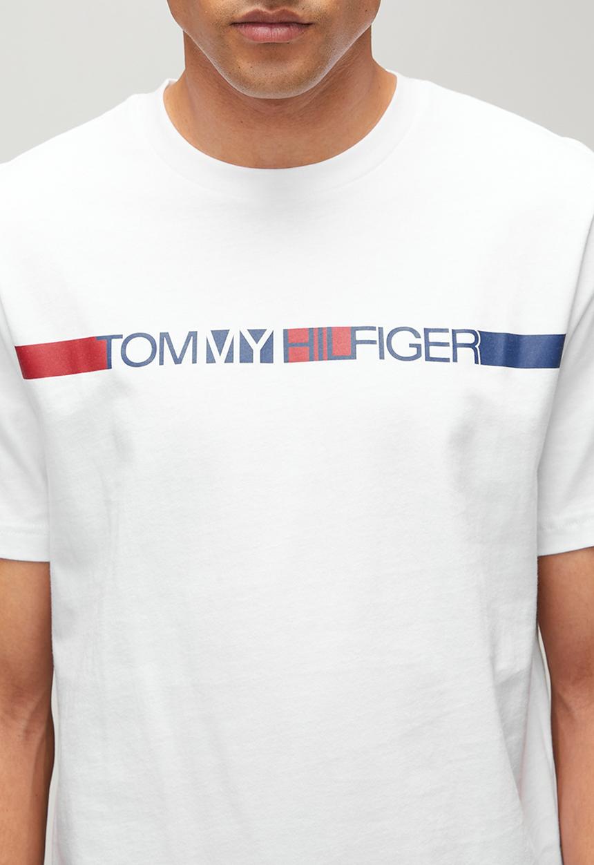 Tommy Hilfiger - BRAND LOVE  STRIPE TEE - White