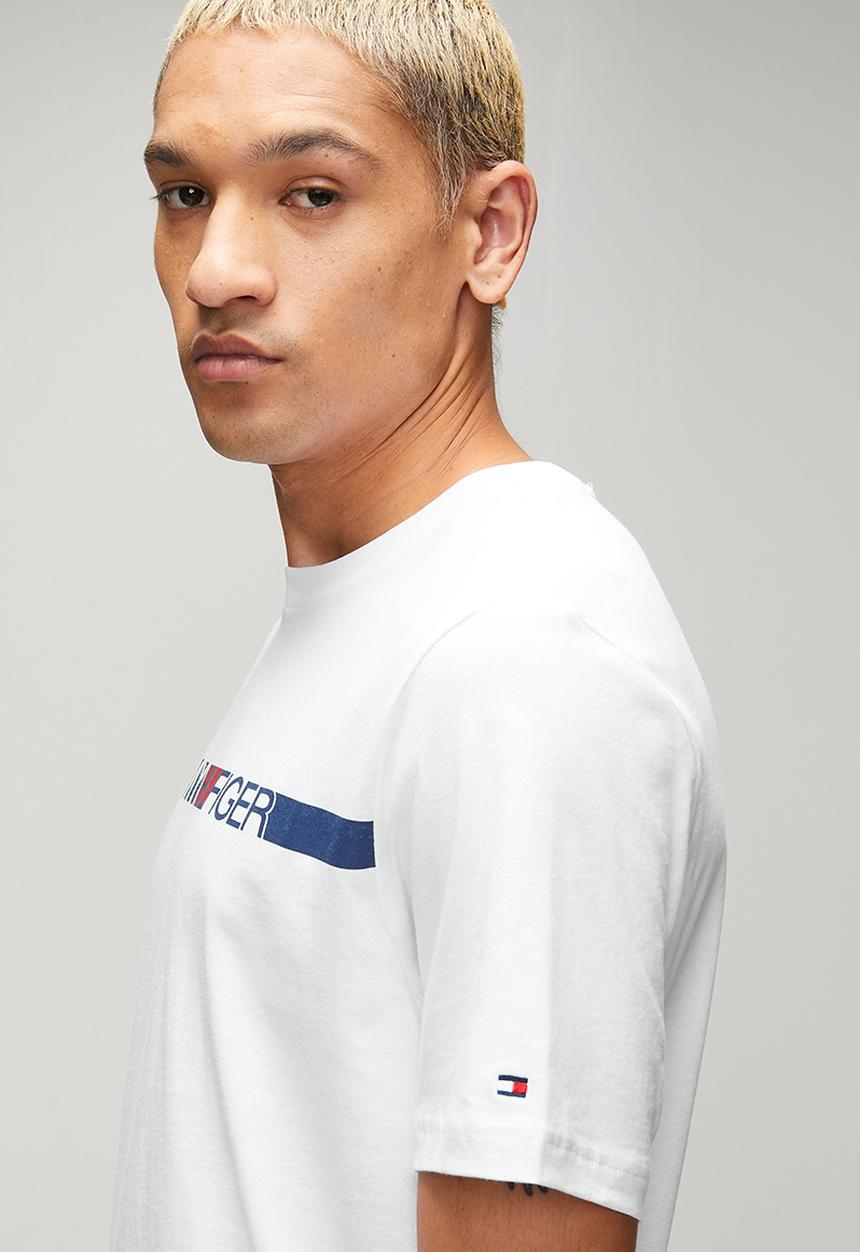 Tommy Hilfiger - BRAND LOVE  STRIPE TEE - White