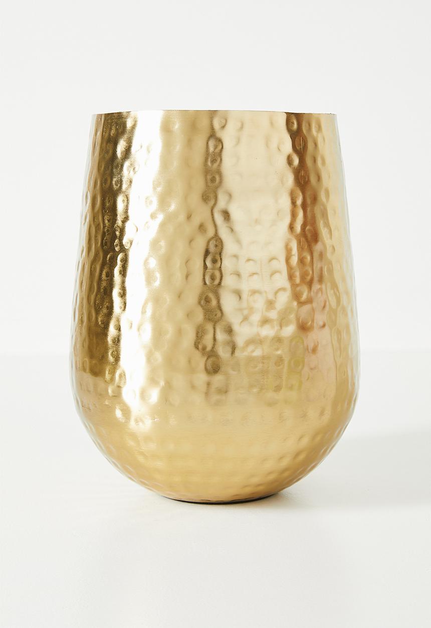 Sixth Floor - Textured Iron Planter - Gold