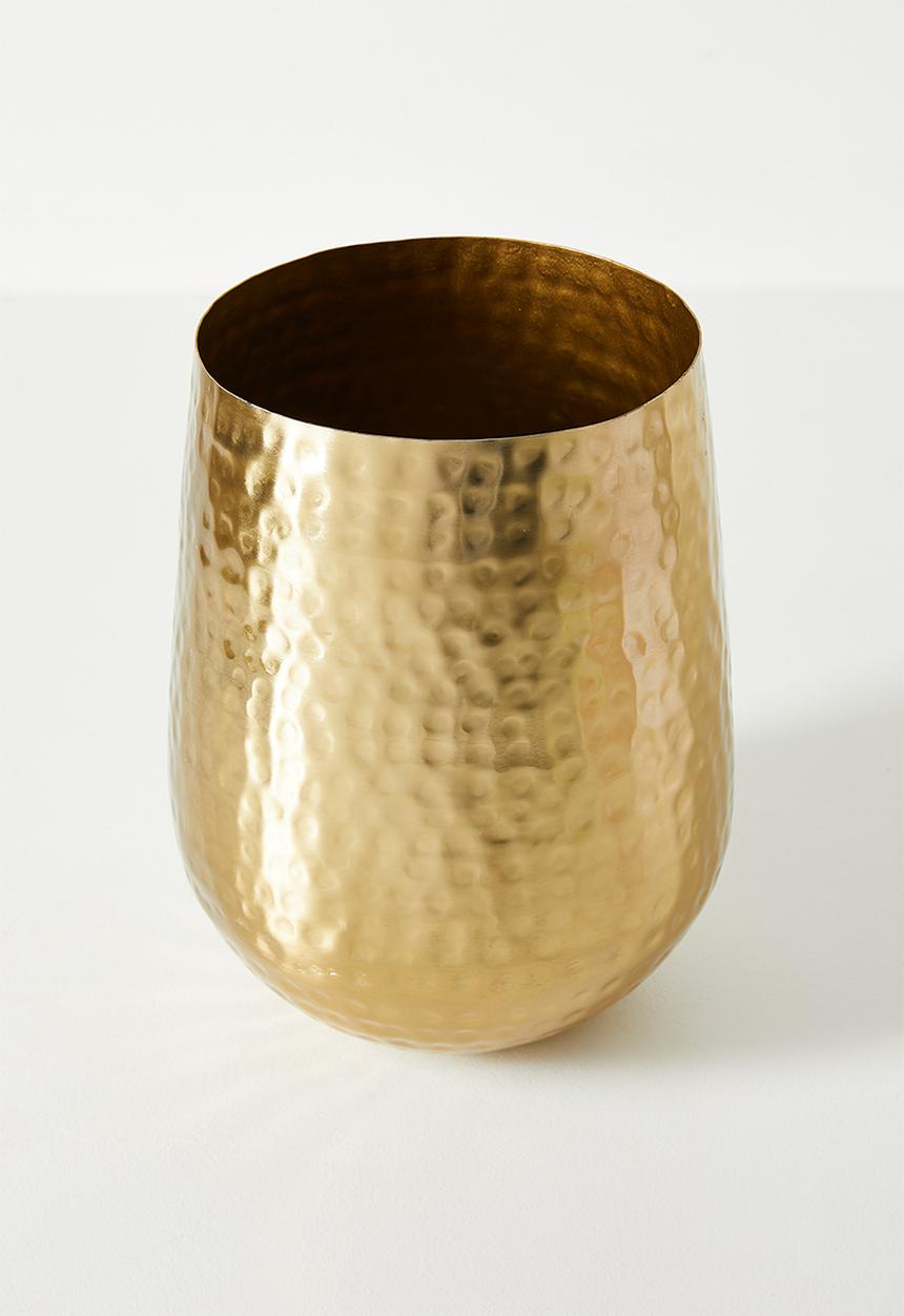 Sixth Floor - Textured Iron Planter - Gold