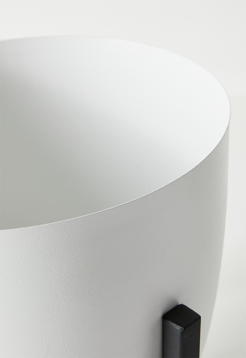 Sixth Floor - Standing Iron Planter - White & Black