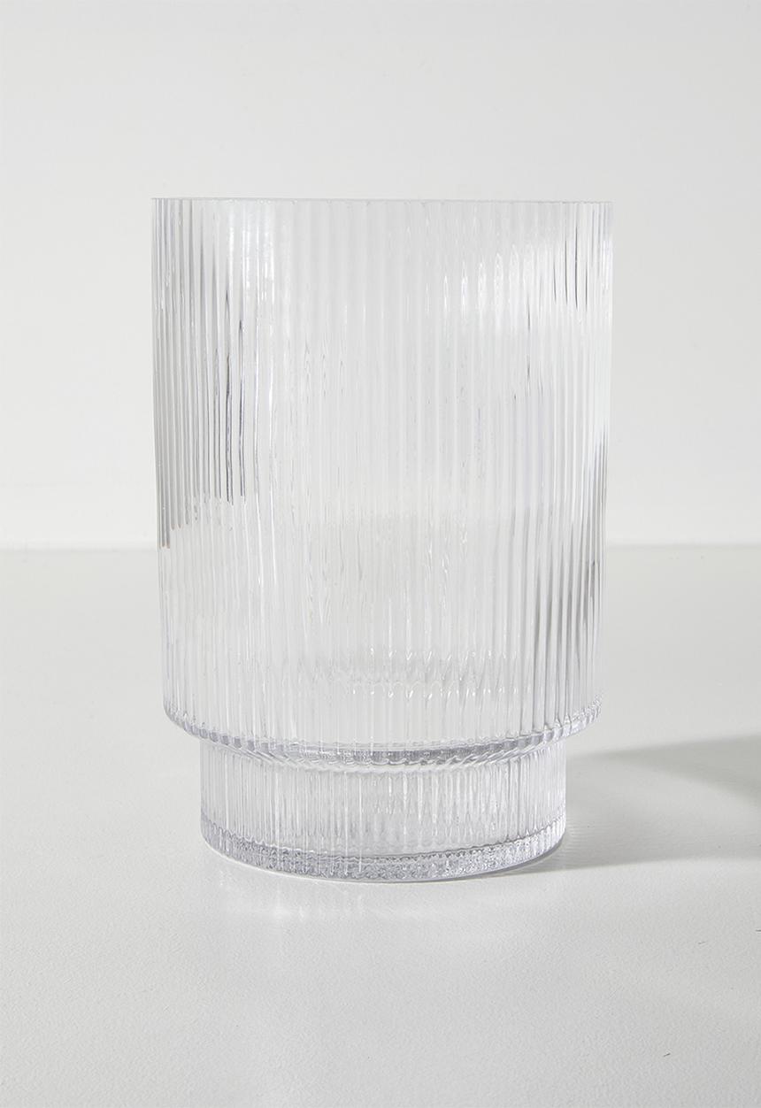 Sixth Floor - Glass Ribbed Vase - Clear