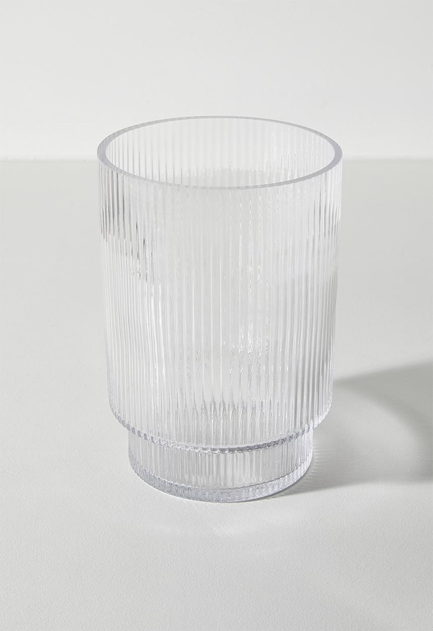 Sixth Floor - Glass Ribbed Vase - Clear