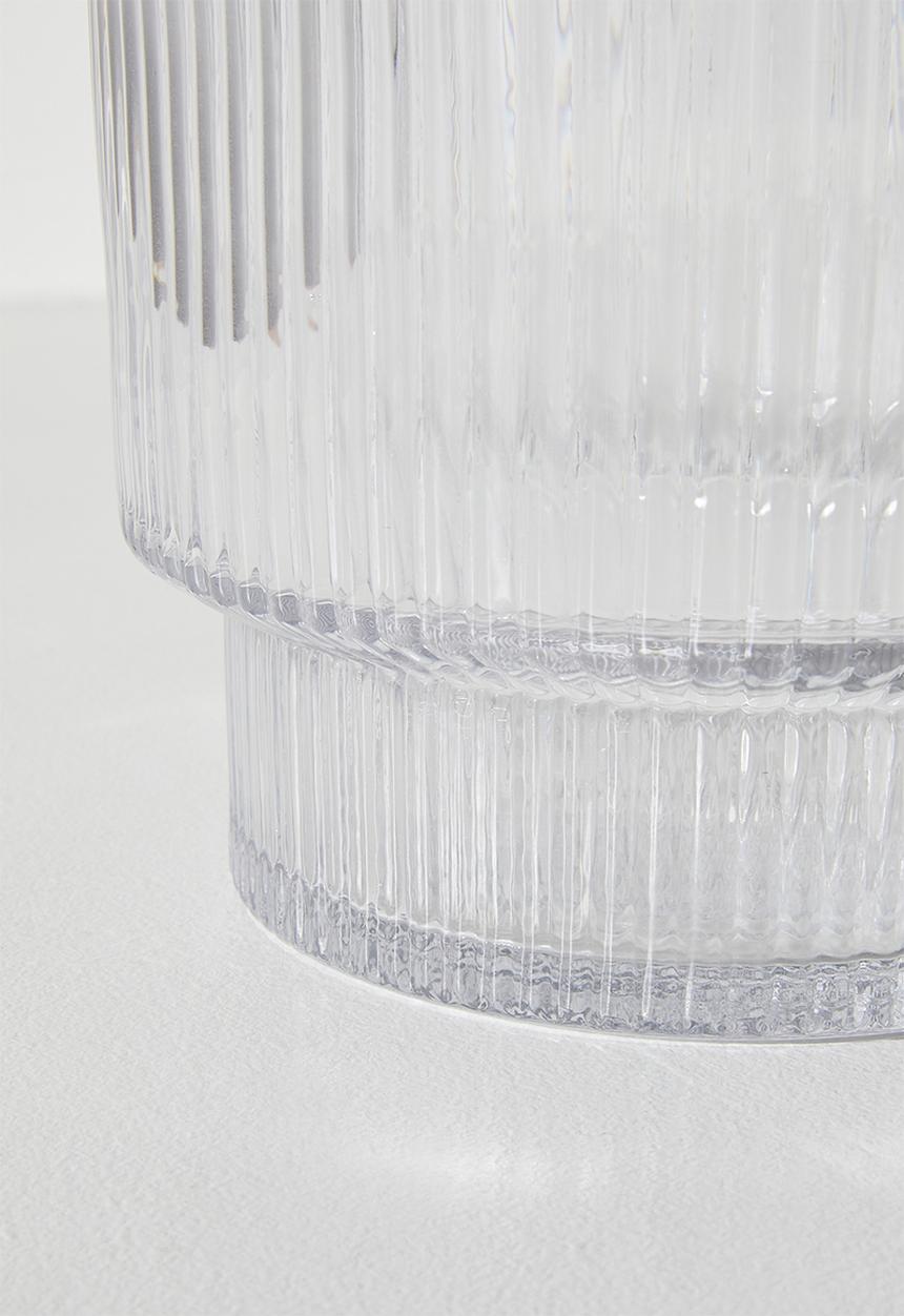 Sixth Floor - Glass Ribbed Vase - Clear