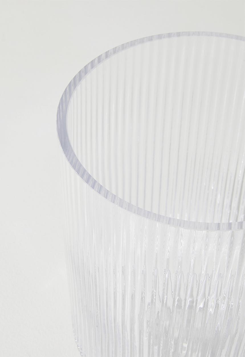 Sixth Floor - Glass Ribbed Vase - Clear