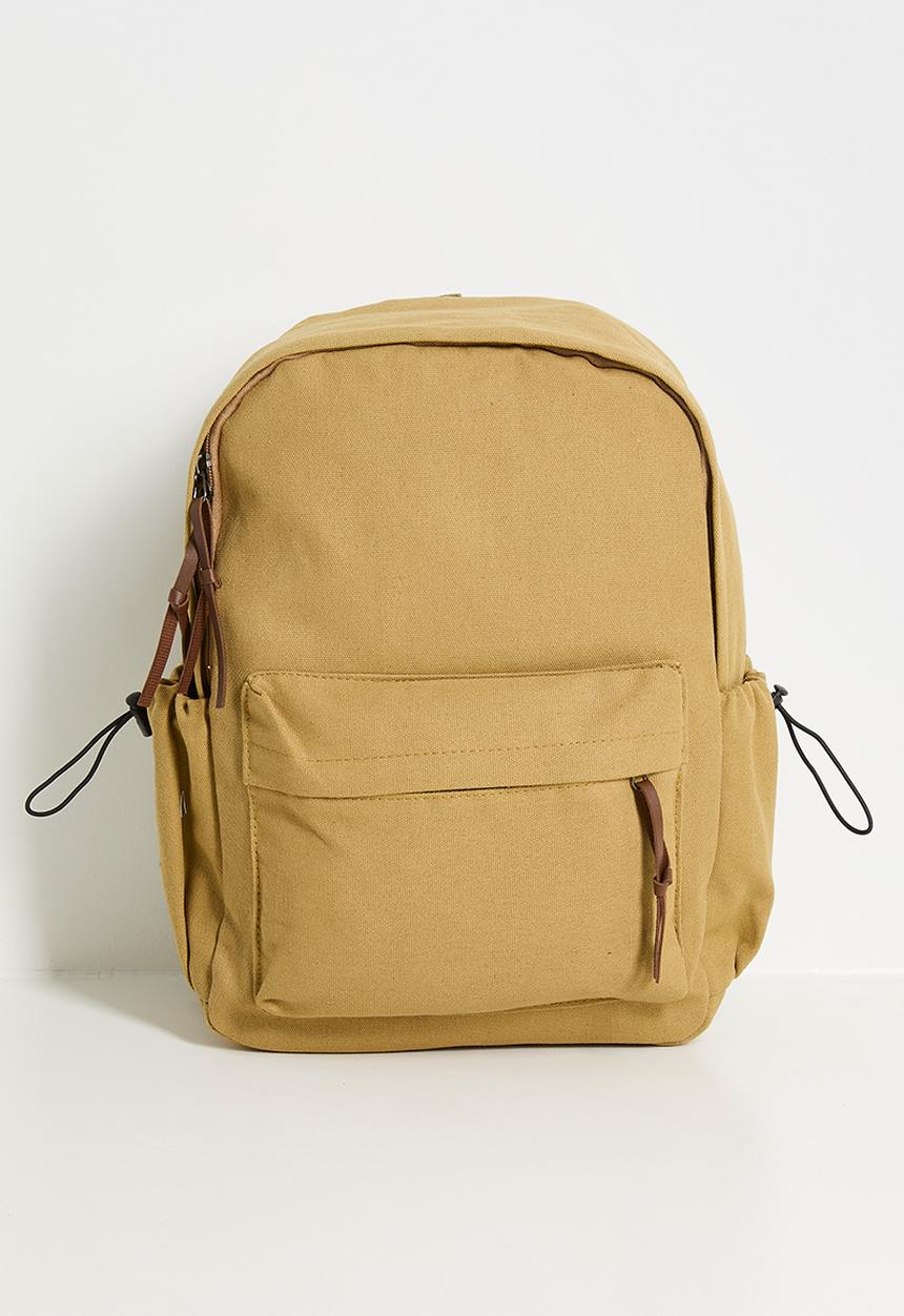 Pop Candy - PU zipper pull backpack - khaki