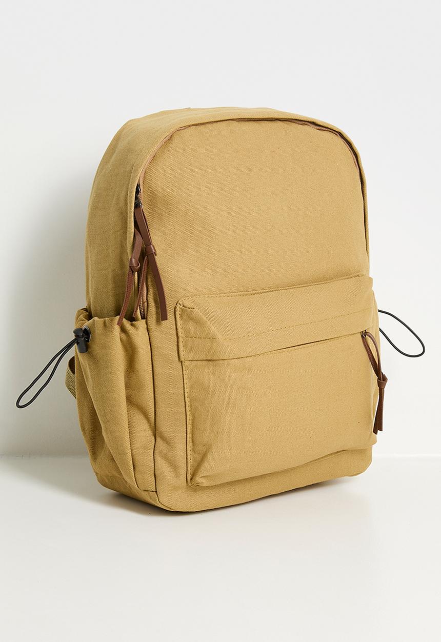 Pop Candy - PU zipper pull backpack - khaki