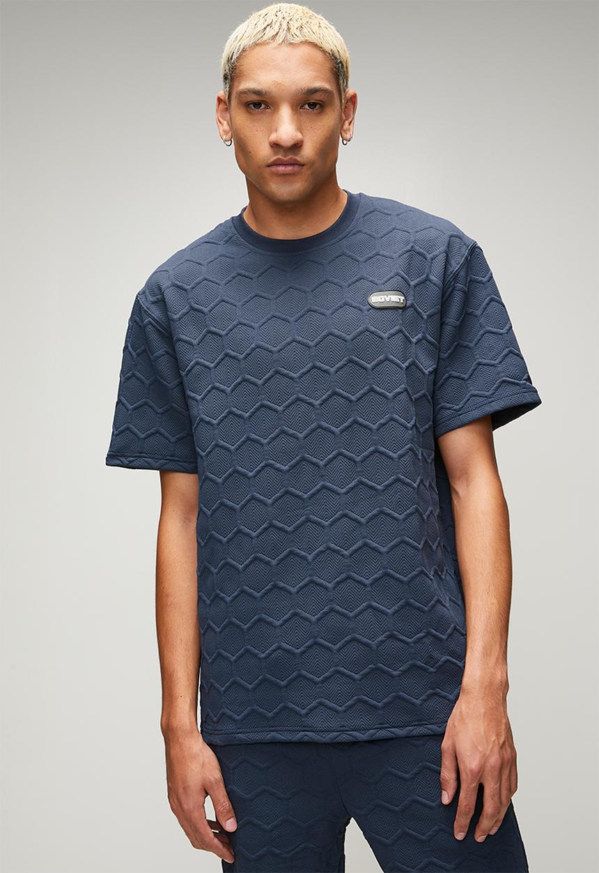 SOVIET - Crew Neck Box Fit Fashion Tee -Midnight