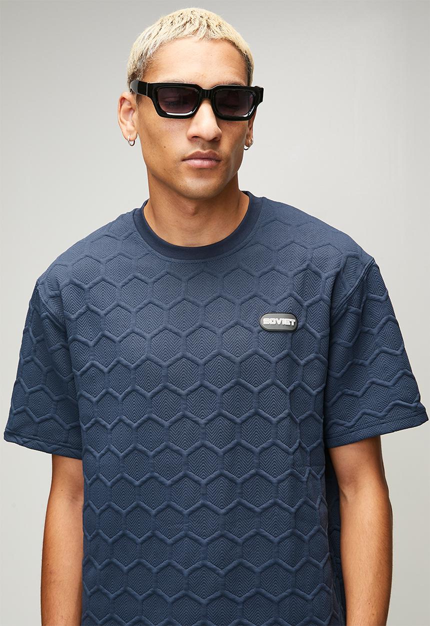 SOVIET - Crew Neck Box Fit Fashion Tee -Midnight