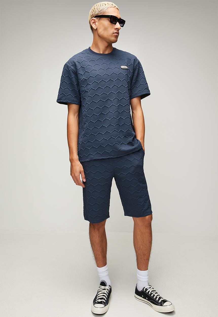 SOVIET - Crew Neck Box Fit Fashion Tee -Midnight