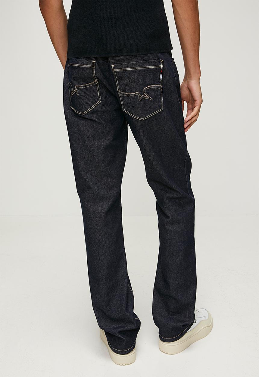 SOVIET - Raw Straight Leg Denim -Blue Black