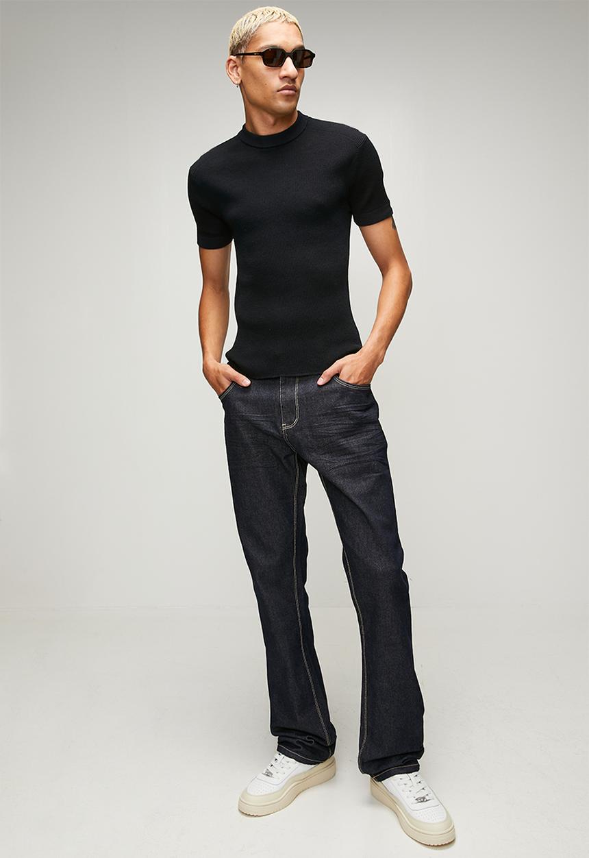 SOVIET - Raw Straight Leg Denim -Blue Black