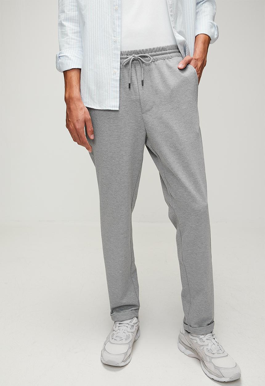 Only & Sons - Onslinus Dobby Stretch Pants - Light Grey Melange
