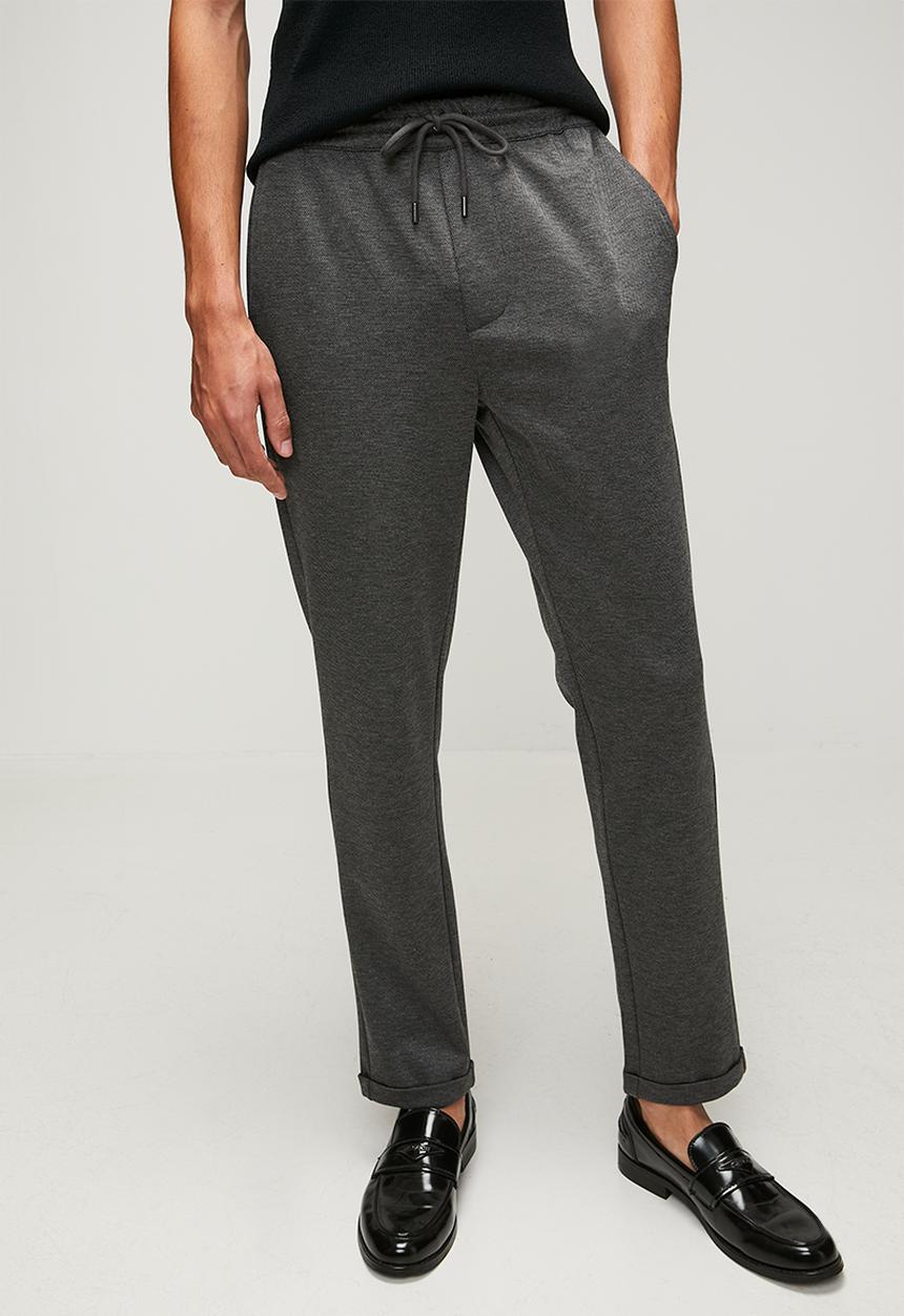 Only & Sons - Onslinus Dobby Stretch Pants - Dark Grey Melange